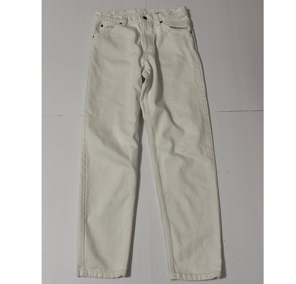 Vintage Men's Levi's 550 Orange Tab White Jeans, Size 30 x 30